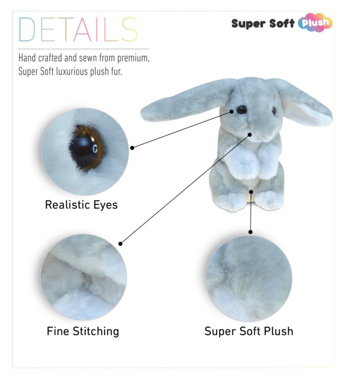 Grey Rabbit - Super Soft Plush - Image 2