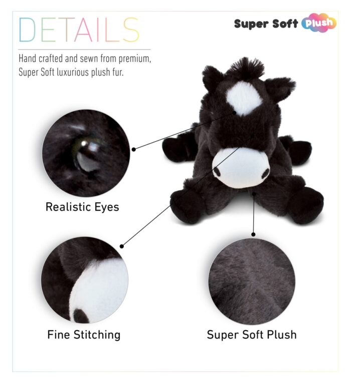 Lying Black Horse - Super Soft Plush - Image 2