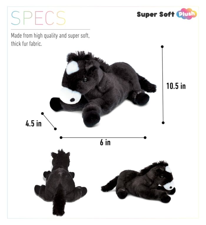 Lying Black Horse - Super Soft Plush - Image 3
