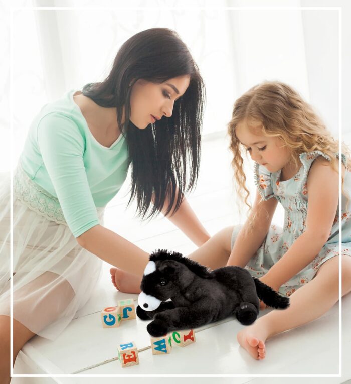 Lying Black Horse - Super Soft Plush - Image 7
