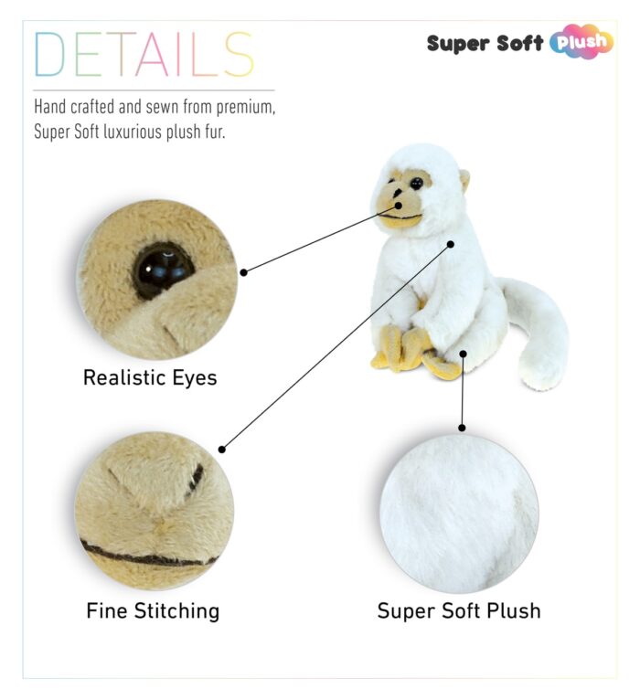 White Squirrel Monkey - Super Soft Plush - Image 2