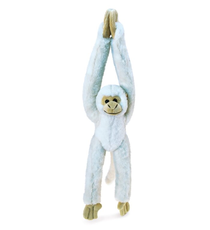 Long Arm Hanging White Squirrel Monkey - Super Soft Plush