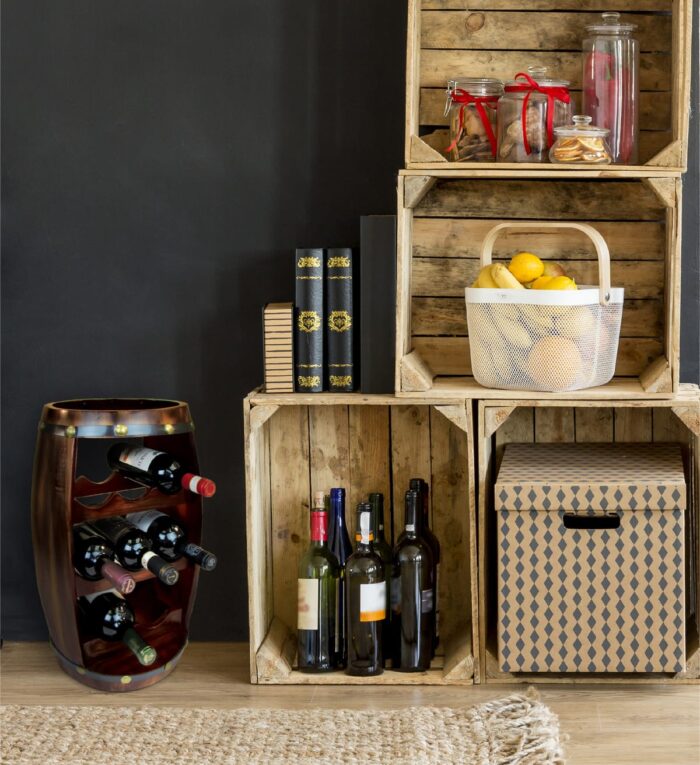 CoTa Global Alexander - 8 Bottles Wooden Holder - Barrel Shape - Wine Decor - Image 5