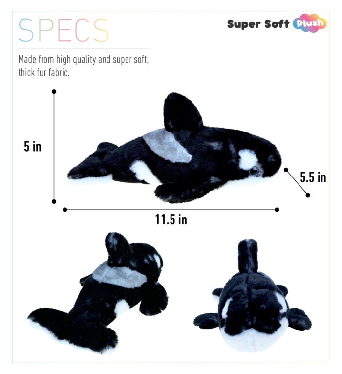 Wild Killer Whale Small - Super Soft Plush - Image 3