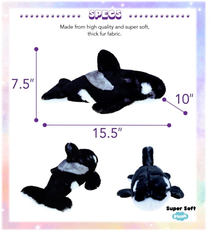 Wild Killer Whale Large - Super Soft Plush - Image 3