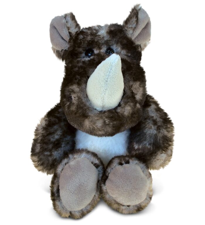 Sitting Brown Rhino - Super Soft Plush
