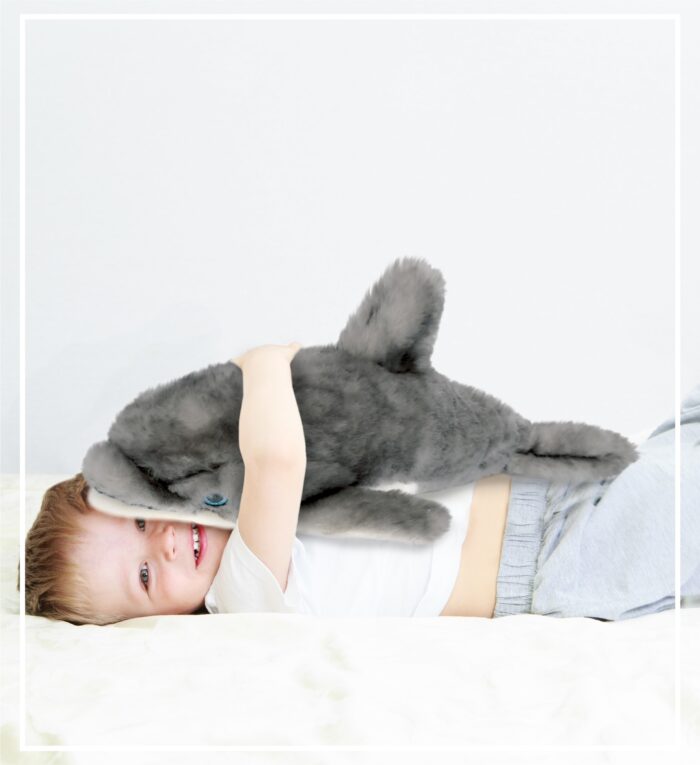 Grey Dolphin 16.5 Inch - Super Soft Plush - Image 5