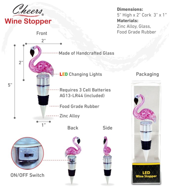 Flamingo - LED Glass Stoppers - Image 2