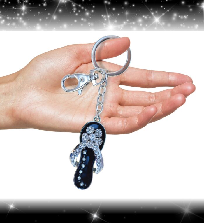 Black Flip-Flop - Sparkling Charms - Image 4