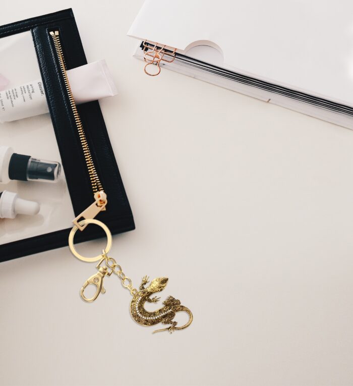 Gecko Keychain - Gold Sparkling Charms - Image 6