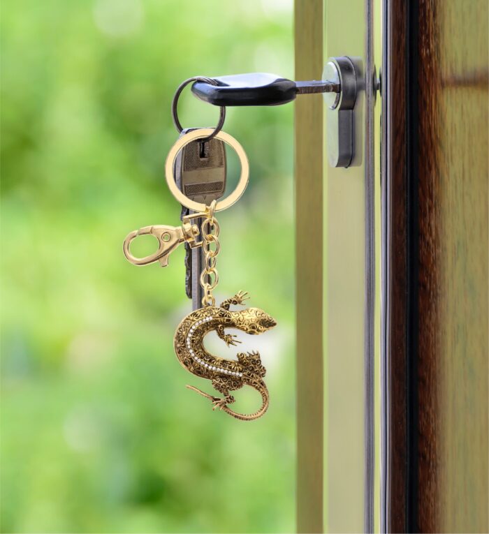 Gecko Keychain - Gold Sparkling Charms - Image 8