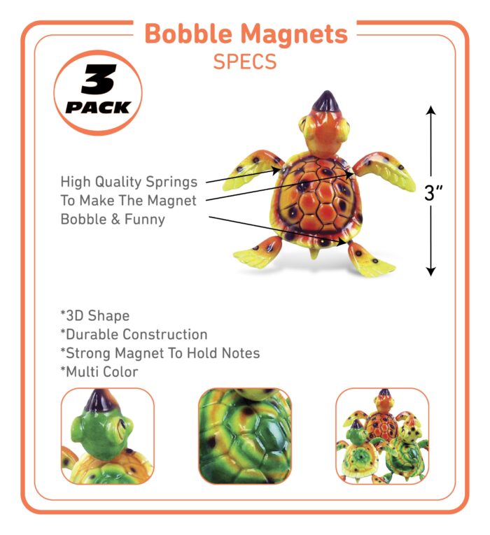 Coral Sea-Turtle - Bobble Magnet - Image 2