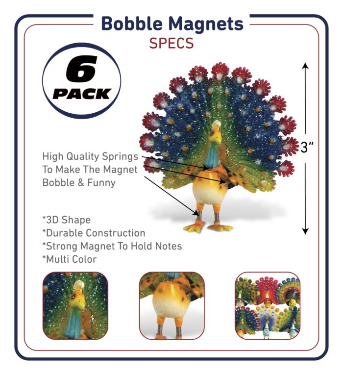 Peacock - Bobble Magnet - Image 2
