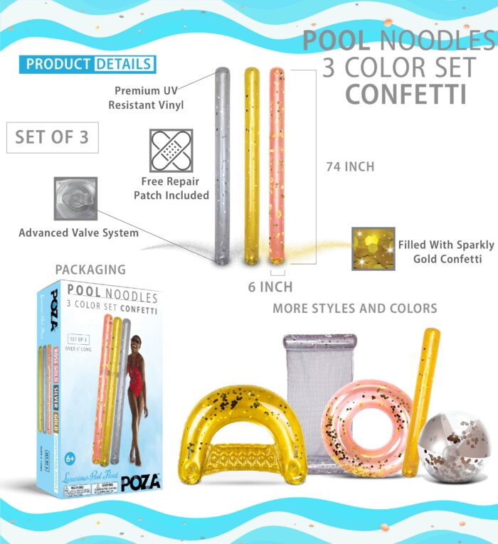 74" Assorted Color Noodle - Set Of 3 - Poza - Image 2