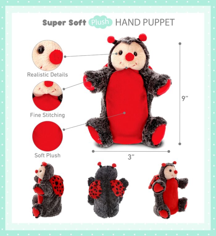 Ladybug - Super Soft Plush Hand Puppet - Image 2