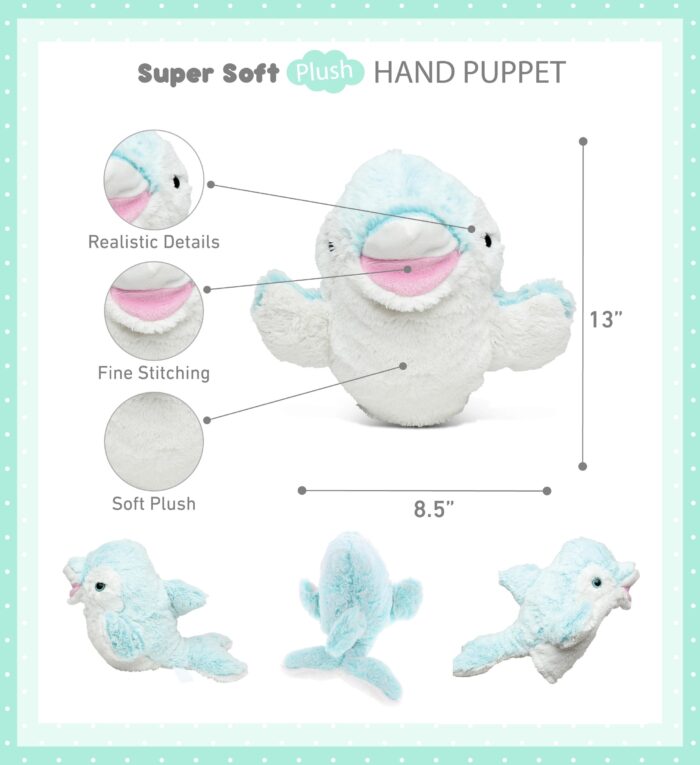 Dolphin - Super Soft Plush Hand Puppet - Image 2
