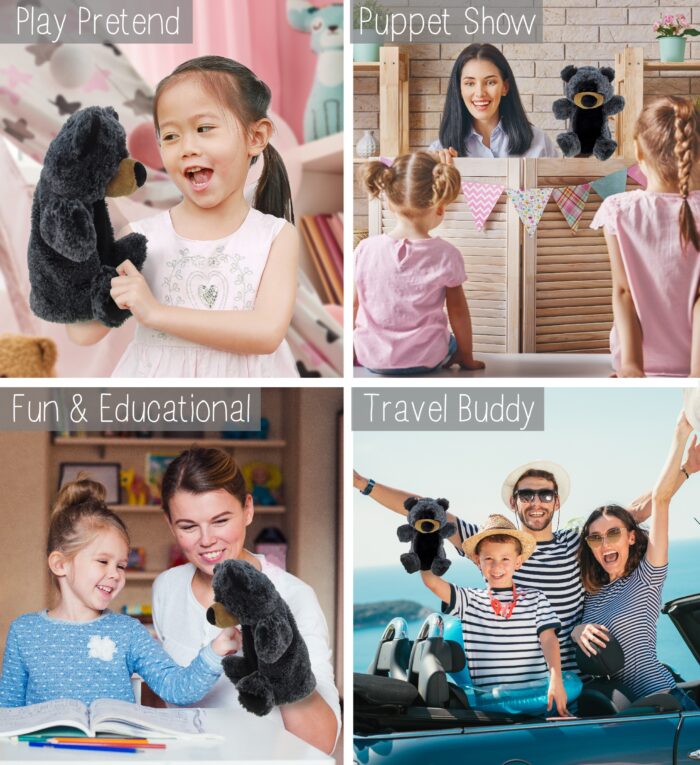 Black Bear - Super Soft Plush Hand Puppet - Image 3