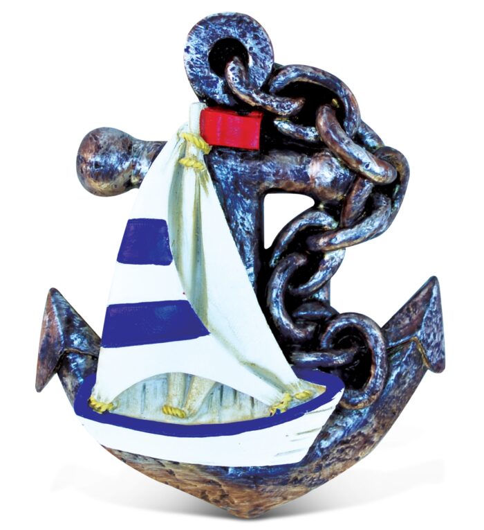 Anchor with Boat - Nautical Magnet