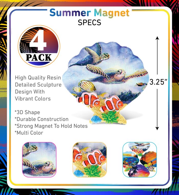 Colorful Tropical Shells Summer Magnet  - Summer Magnet - Image 2