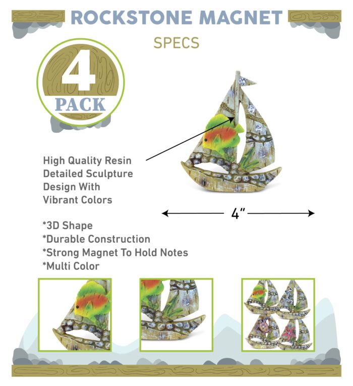 Sailing Boat - Rockstone Magnet - Image 2