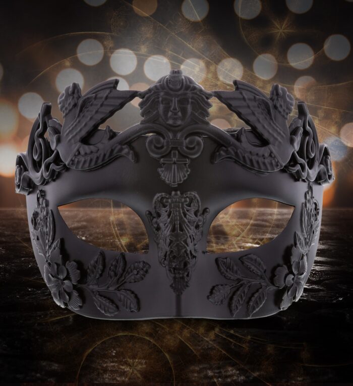 Venetian Royal Masquerade Ball Mask - Black - Steampunk - Image 6