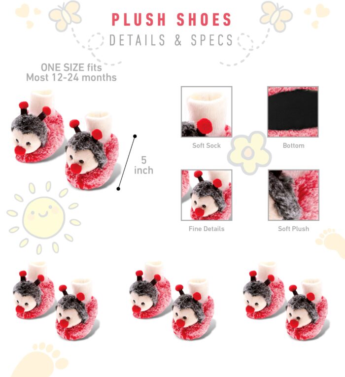 Ladybug - Super Soft Plush Baby Shoes - Image 2