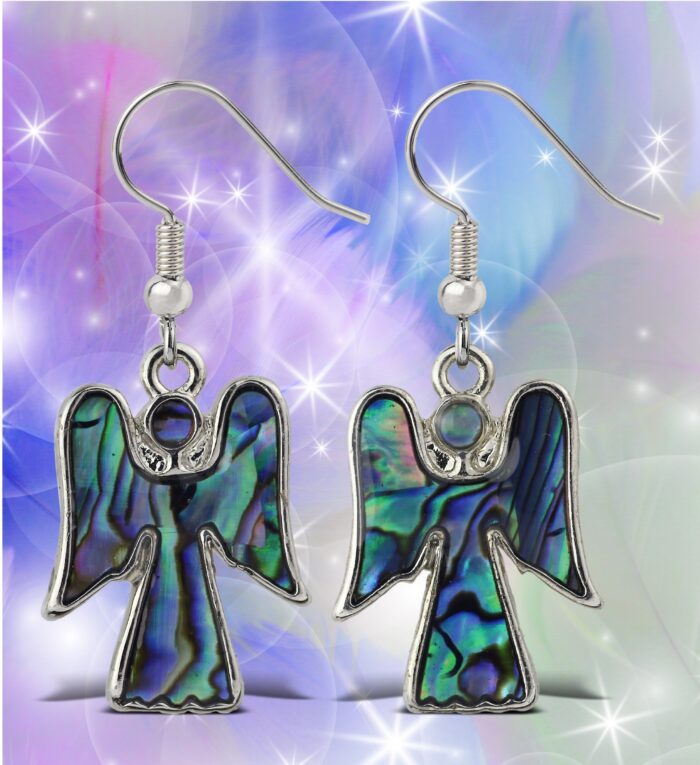 Earrings - Dangle Post - Fish Hook - Natural Paua - Angel - Aqua79 Jewelry - Image 5