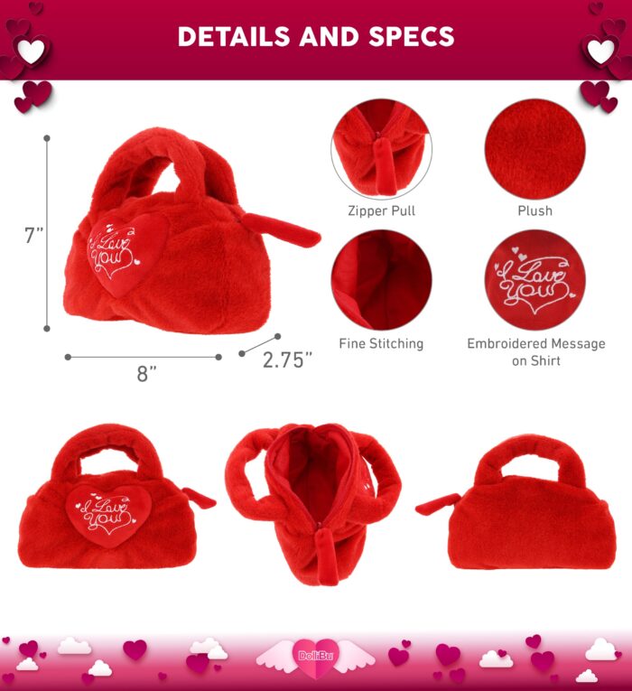 I Love You Red Heart - Plush Handbag - Image 2