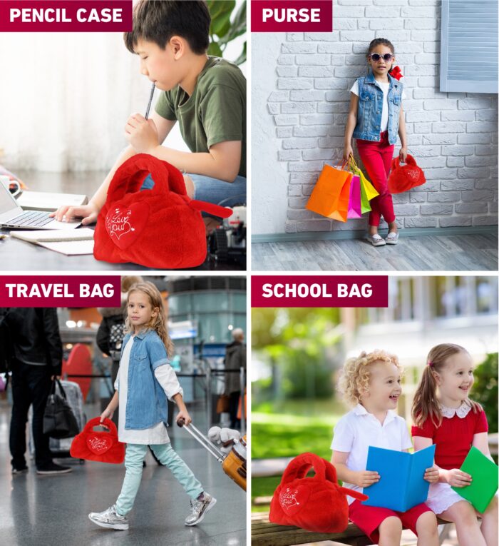 I Love You Red Heart - Plush Handbag - Image 4