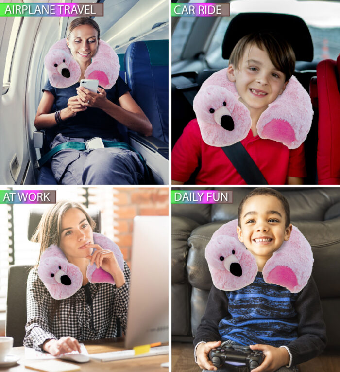 Flamingo - Super Soft Plush Neck Pillow - Image 3