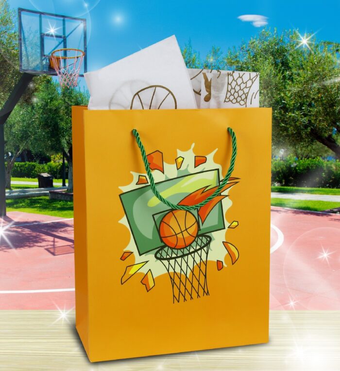 Basketball (10X5X13) & Tissue Paper - Basketball (30X20) - Gift Bag - Image 5