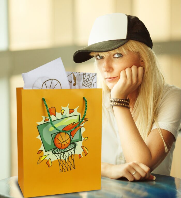 Basketball (10X5X13) & Tissue Paper - Basketball (30X20) - Gift Bag - Image 7
