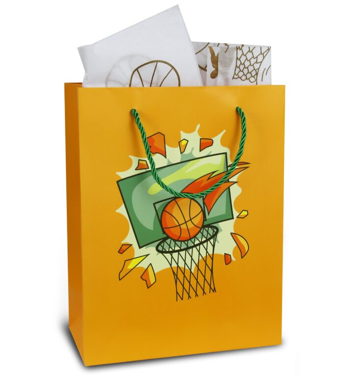 Basketball (10X5X13) & Tissue Paper - Basketball (30X20) - Gift Bag
