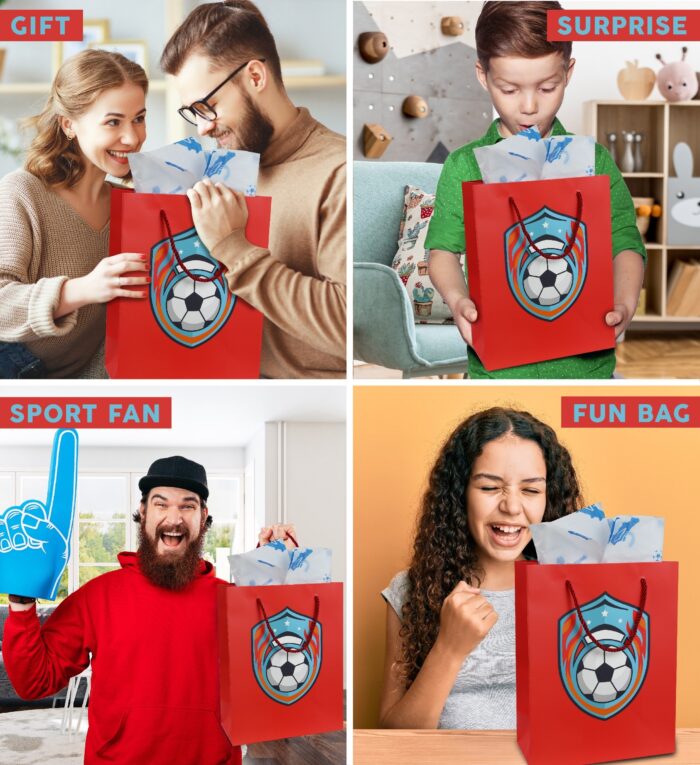 Soccer (10X5X13) & Tissue Paper - Soccer (30X20) - Gift Bag - Image 3