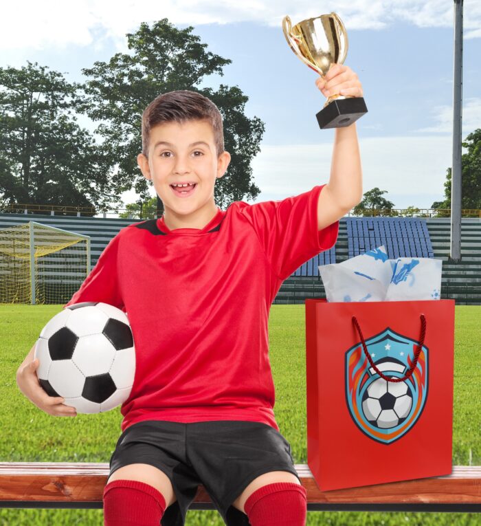 Soccer (10X5X13) & Tissue Paper - Soccer (30X20) - Gift Bag - Image 4