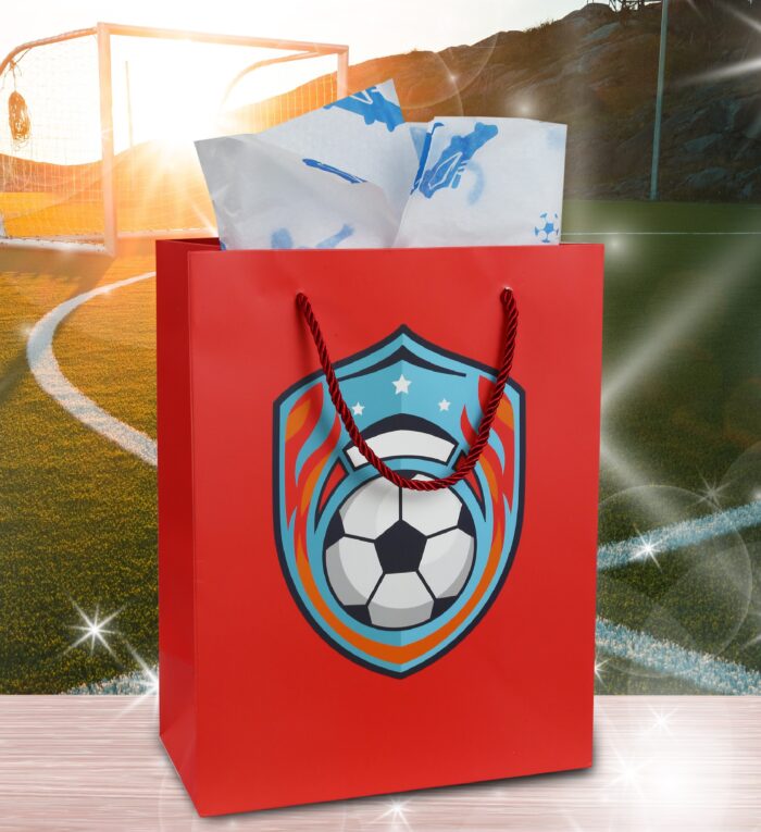 Soccer (10X5X13) & Tissue Paper - Soccer (30X20) - Gift Bag - Image 5