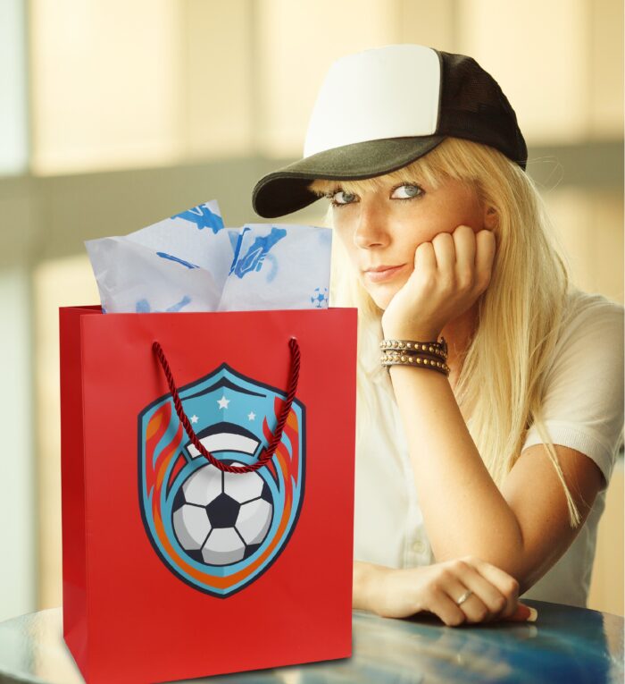 Soccer (10X5X13) & Tissue Paper - Soccer (30X20) - Gift Bag - Image 7