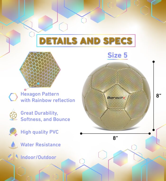 Gold Modern Pattern - Size 5 - Soccer Ball - Image 2