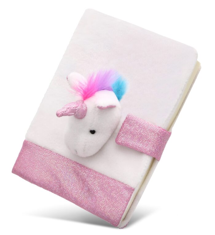 White Unicorn - Plush Notebook