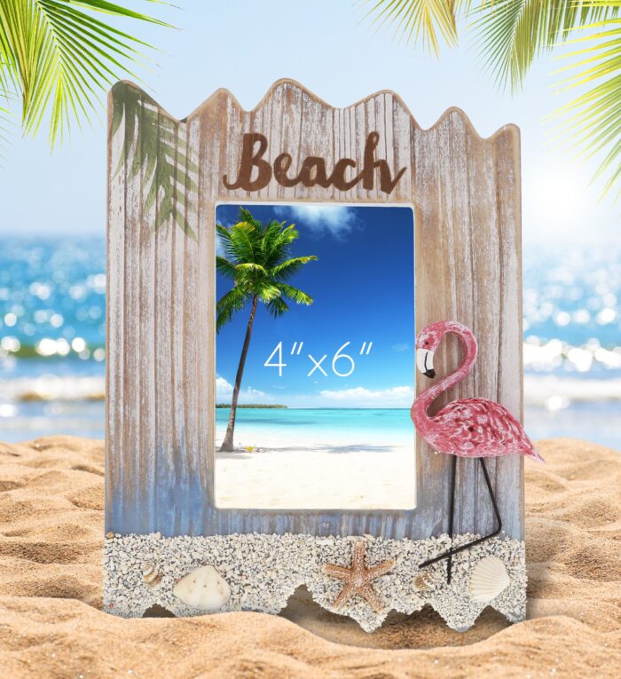 Flamingo Beach Frame 4"X6" - Nautical Decor - Image 5