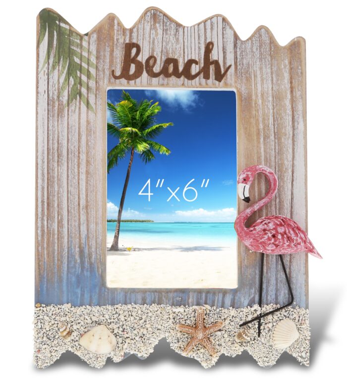 Flamingo Beach Frame 4"X6" - Nautical Decor