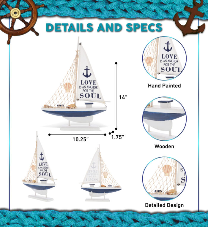 Ocean Blue Sailboat - Nautical Decor - Image 2