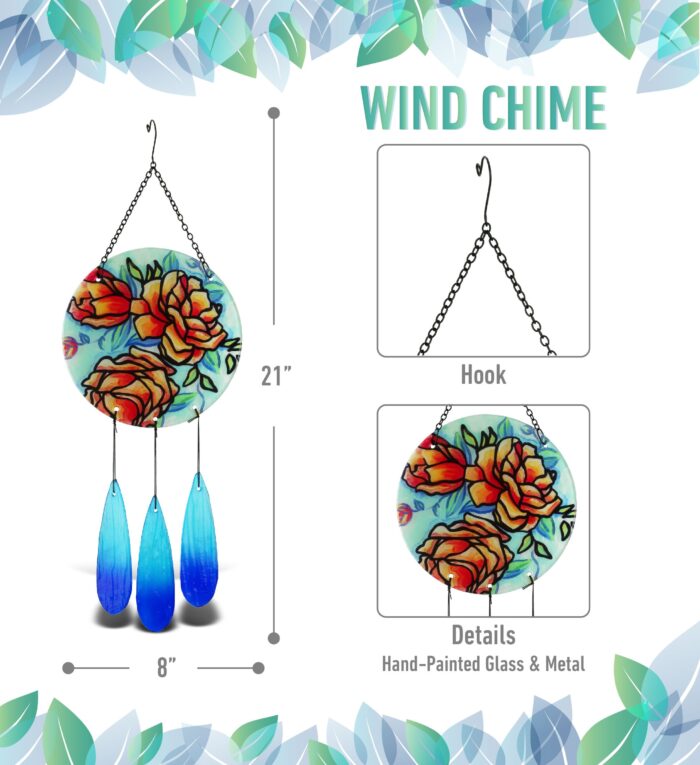 Circle Red Flowers - Wind Chime - Image 2