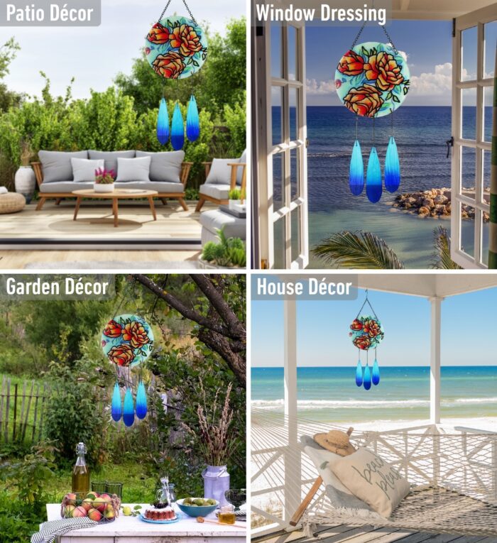 Circle Red Flowers - Wind Chime - Image 3