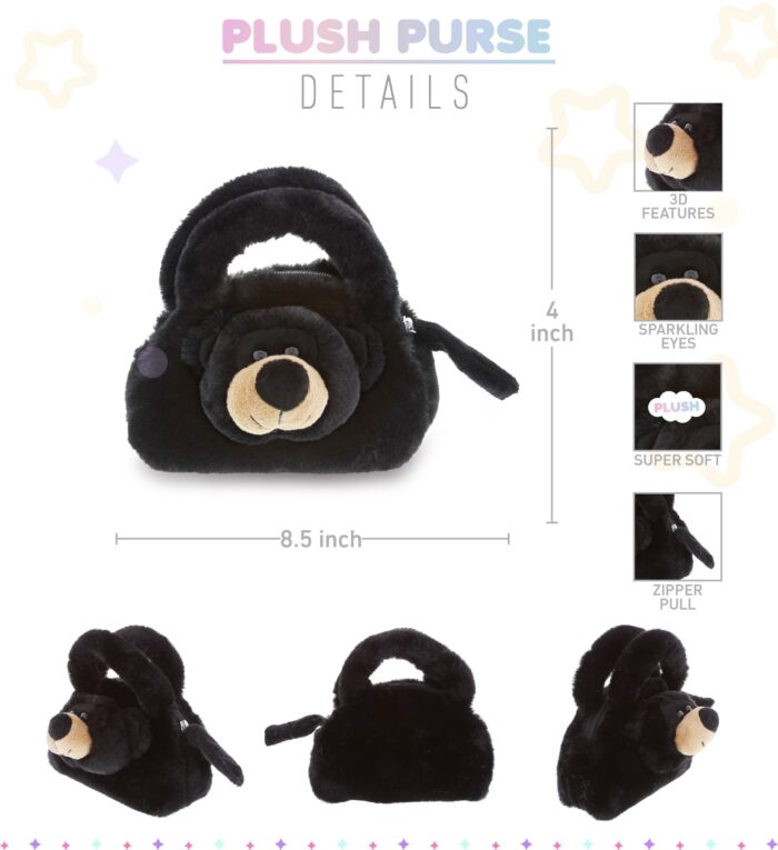 Black Bear - Super-Soft Plush Hand Bag - Image 2