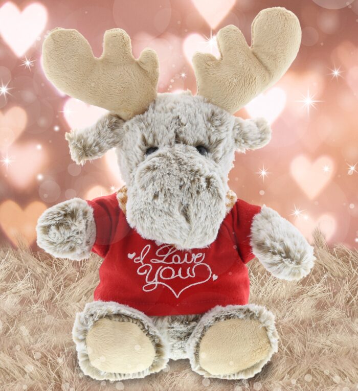 I Love You Valentines - Sitting Moose - Super-Soft Plush - Image 4