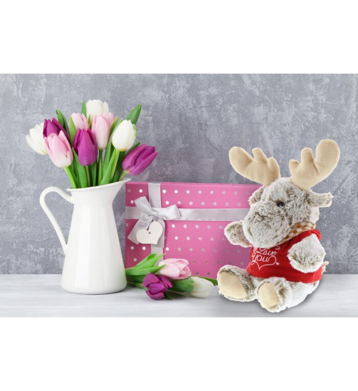 I Love You Valentines - Sitting Moose - Super-Soft Plush - Image 5
