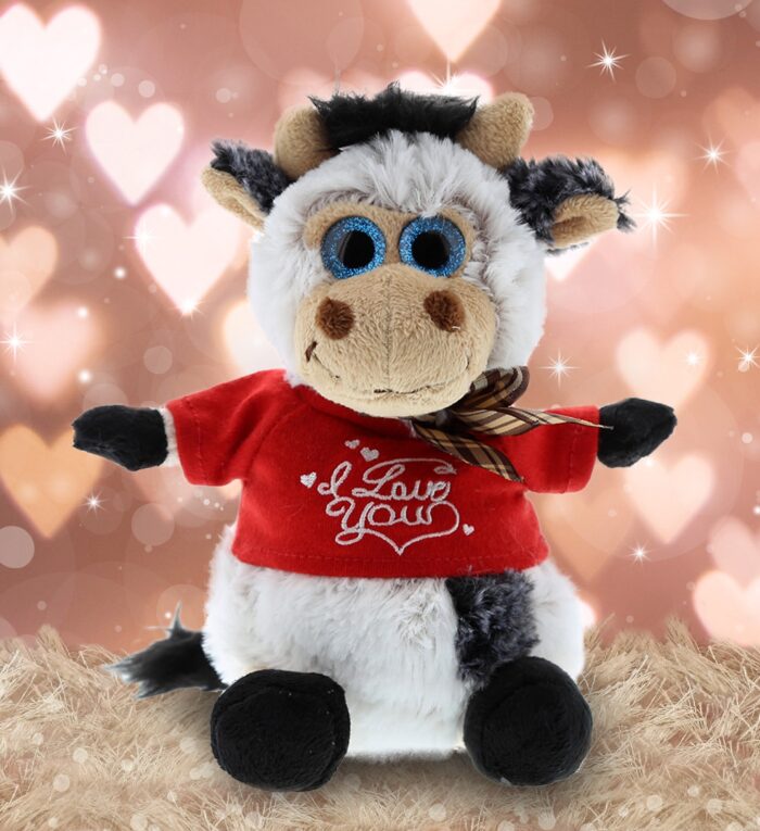 I Love You Valentines - Sitting Cow - Super Soft Plush - Image 4