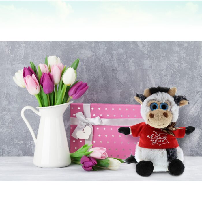 I Love You Valentines - Sitting Cow - Super Soft Plush - Image 5