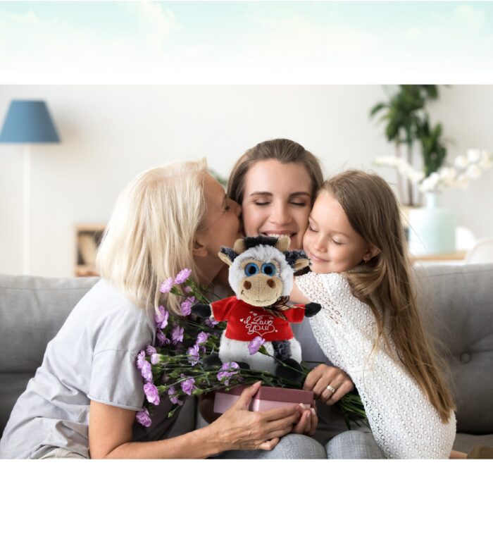 I Love You Valentines - Sitting Cow - Super Soft Plush - Image 6